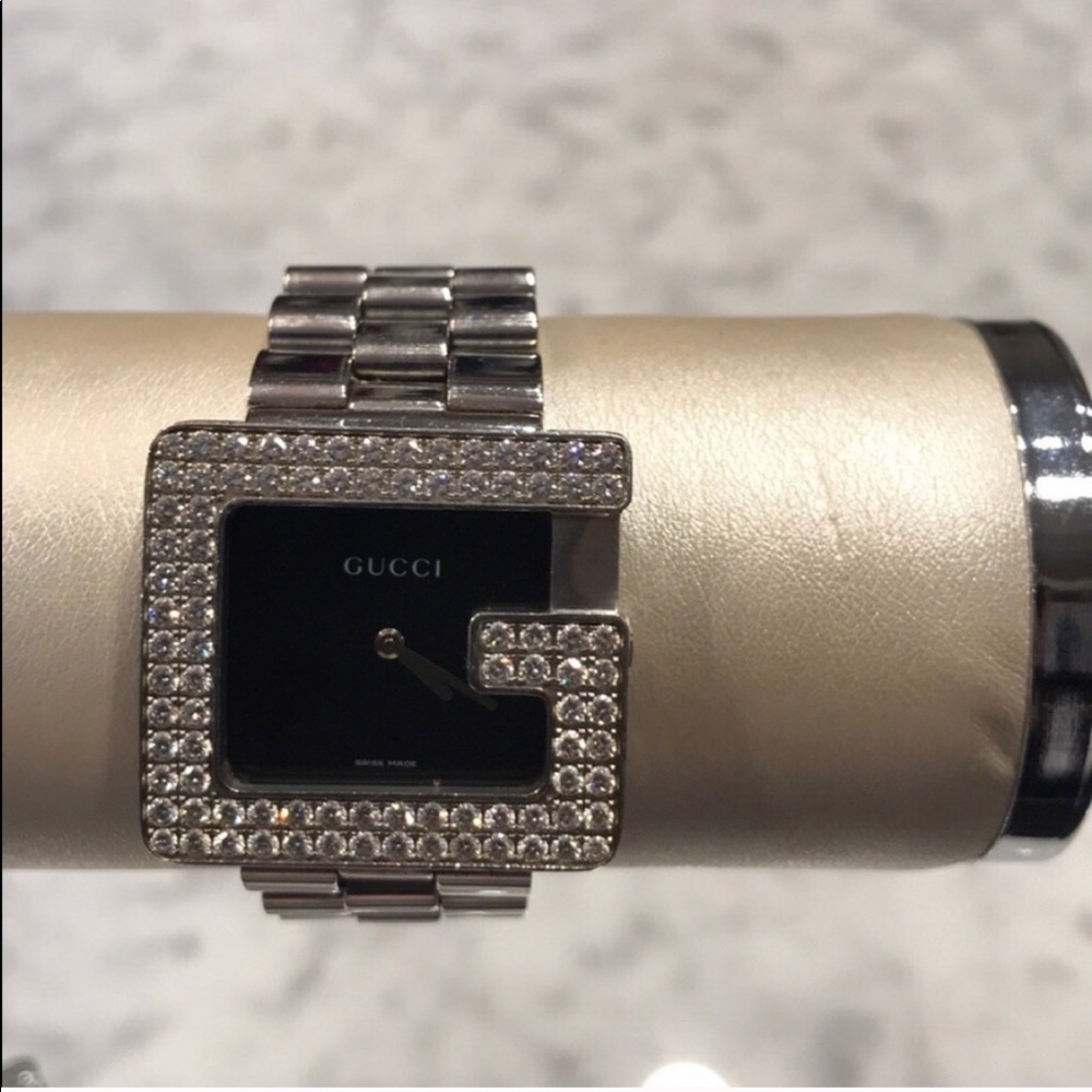 Gucci 3600M G Diamond Bezel Stainless Steel Watch - Picture 2 of 9